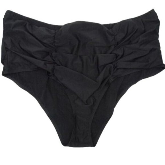 Torrid Women's Bikini Bottom Swimsuit Plus Size 5X Black High Waist Swim Bottom - Picture 1 of 7